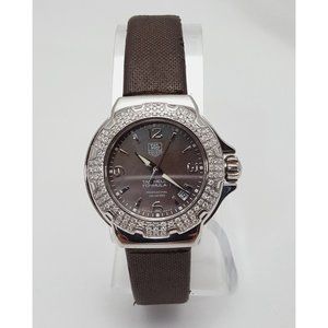 Tag Heuer Ladies Formula 1 WAC1217.FC6221 Diamond Pearl Lady Brown Satin Watch